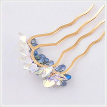 璀璨新飾，韓風盤發必備 新光飾品水晶花發梳新品促銷